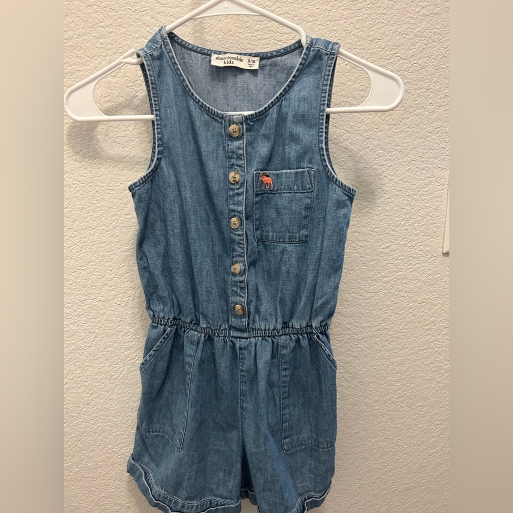 Abercrombie kids denim romper, shorts, 9/10Y